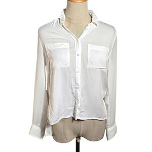 Hollister Y2K White Button-Up Shirt